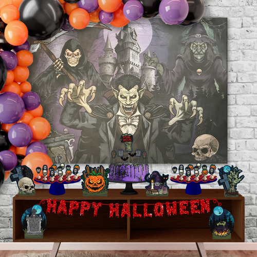 Kit Festa Fácil Halloween Horripilante Terror Decoração