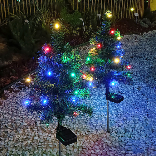 4 Pcs Led Solar Árbol De Navidad Luces Decoración De Jardín