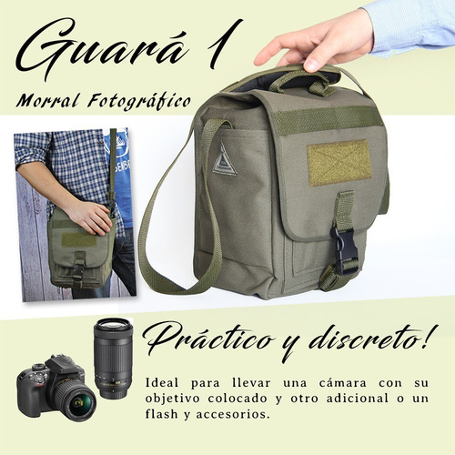 Imagen 2 de 6 de Morral Fotografico P/ Nikon D7500 Multitac Guara 1 Bolso Fun