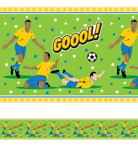 Faixa Decorativa Adesiva Infantil Futebol Gol 10mx10cm