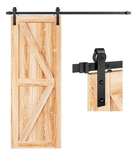 5.5 Ft Heavy Duty Sliding Barn Door Hardware Track Kit,...