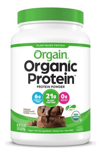 Orgain Organic Protein Proteína En Polvo Vegana 20servs Sabor Creamy Chocolate Fudge