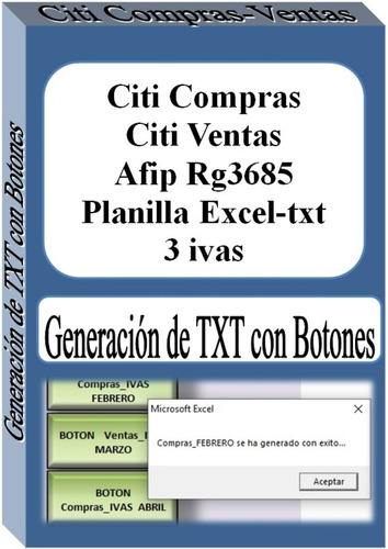 Citi Compras Citi Ventas Afip Rg3685 Planilla Excel-txt 3iva