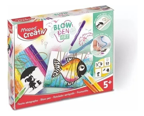 Kit Creativo Maped Marcadores Aerografo Blow Pen Art String