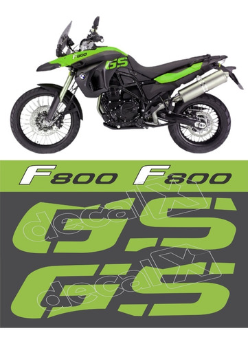 Par De Adesivos Compatível Com F800gs 2009 Verde Bwf800gsvd