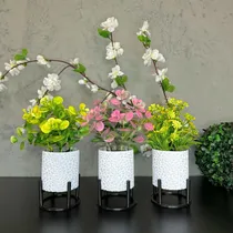 Comprar 3 Vasos Decorativos Para Suculentas Flores Cachepot  Plantas