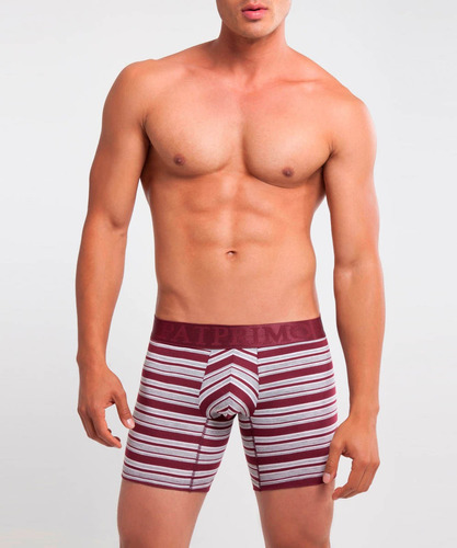 Boxer Pantaloncillo Hombre Tiro Medio Estampado Rayas Pat Pr