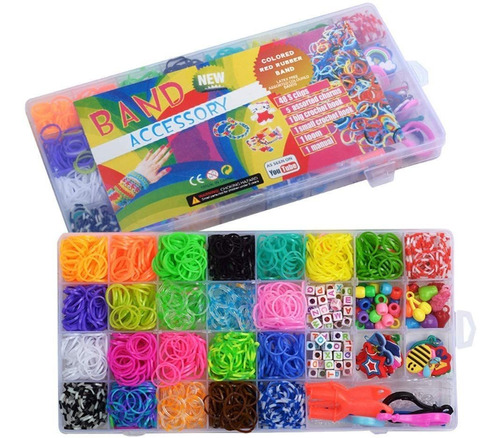 Kit De Fabricación De Pulseras De Goma Arcoíris Para Niñas