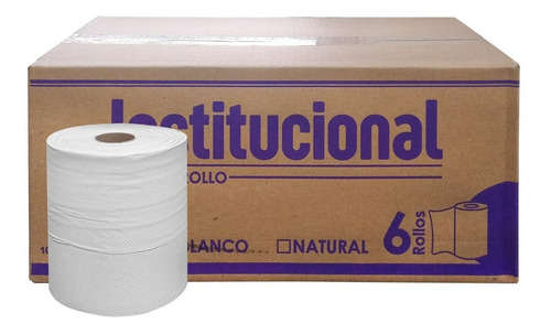 Institucional Toalla De Papel Blanco Caja C/6 Rollos 160 Mts
