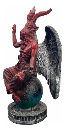 Baphomet 26 Cm Macho Cabrío Estatuilla De Poder Satanico Rojo