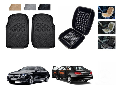 Par Tapetes + Respaldo Asiento Mercede E250 E400 2014 A 2020 Negro