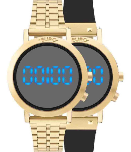 Relógio Euro Feminino Dourado Fashion Fit Eubj3407aa/t4p Cor do fundo Cinza
