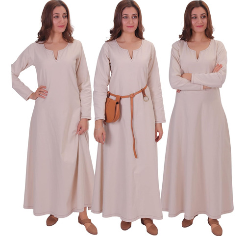 Bycalvina Disfraces Freya Viking Medieval Mujer Vestido Hech