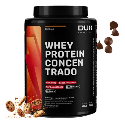 Dux Human Health Whey Protein Concentrado 900g Sabor Cookies