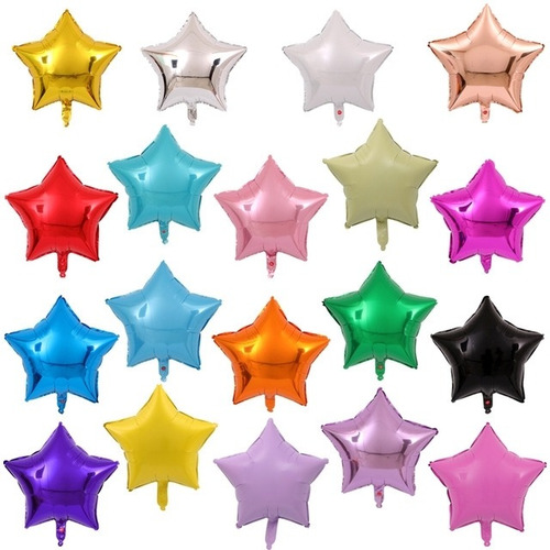 100 Globos Metalicos Estrella De 9 Pulgadas 23 Cm Col