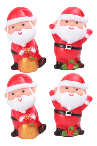 Miniaturas De Papá Noel Para Decorar 4 Piezas [u]