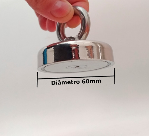 Imagem 3 de 9 de Imã De Neodímio Para Pesca Magnetica Até 110 Kg De Tração