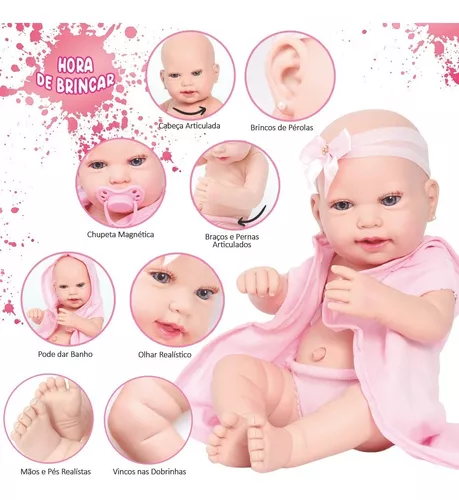 Bebe Reborn Perola Bonecas E Acessorios