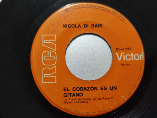 Vinilo Single De Nicola Di Bari - El Corazon Es Un Git( E43