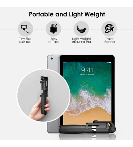 Selfie Stick, Tripié Y Control Bluetooth 3 En 1 Para Celular
