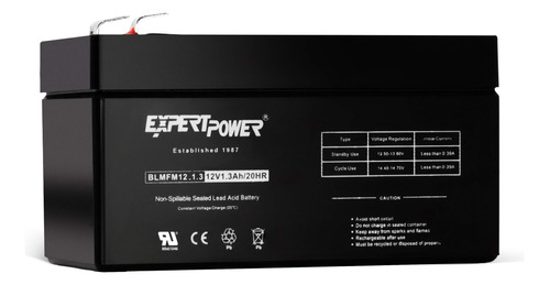 Expertpower Batera Recargable Sla De 12 V Y 1.3 Ah Con Termi