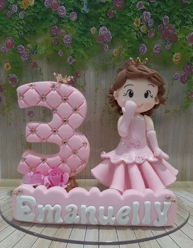 Topo De Bolo Personalizado Biscuit Aniversario Princesas