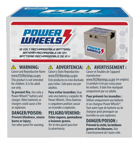 Power Wheels - Batería Recargable De 12 Voltios, Empaque Est