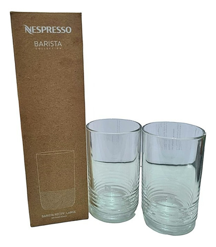 2 Vasos Nespresso Barista Receipe Glass Large 450 Ml Nuevos