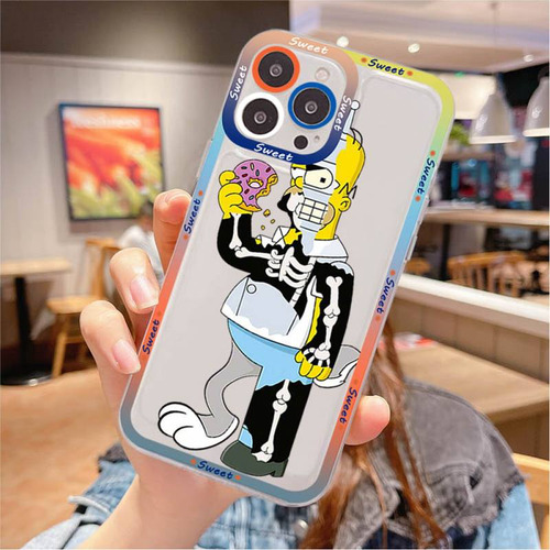 Funda De Teléfono 3 Simpson Para iPhone 11 12 13 Mini Pro Ma