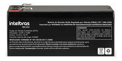 Bateria Vrla 12v 1.2ah Xb 1212 Intelbras Central Incendio 