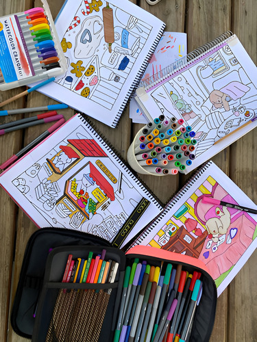 Livro De Colorir Spooky Cútis Com 40 Páginas Para Pintar