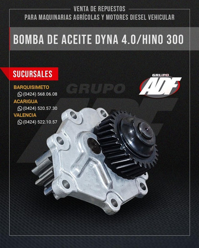 Bomba Aceite Toyota Dyna 4.0 / Hino 300