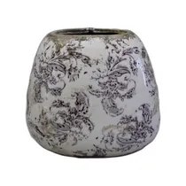 Comprar Florero Blanco Y Azul Decorativo  Cerámica Ming