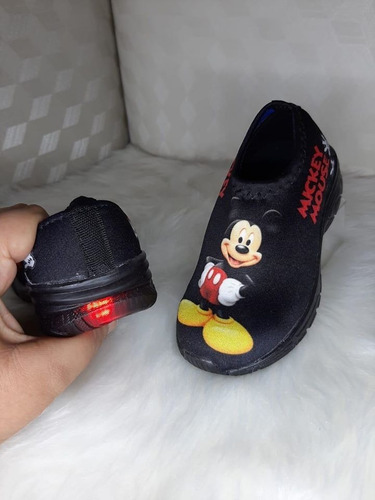 Tênis Mickey Mouse Infantil Com Led Luz Personagem Oferta