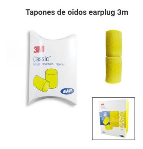 Protector Auditivo Tapones 3m 10 Pares Ear Classi 312-1201
