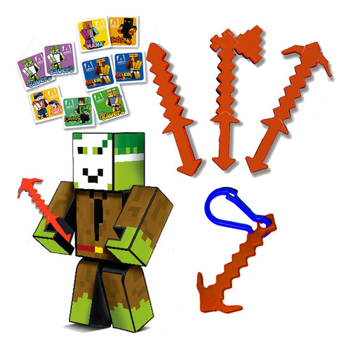 Kit Bonecos Stick + Kadu 15cm Turma Gamer Youtuber Chaveiro