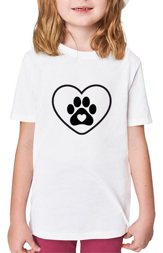 Remera Nena Niña Infantil Huella Perro Corazon Love 19