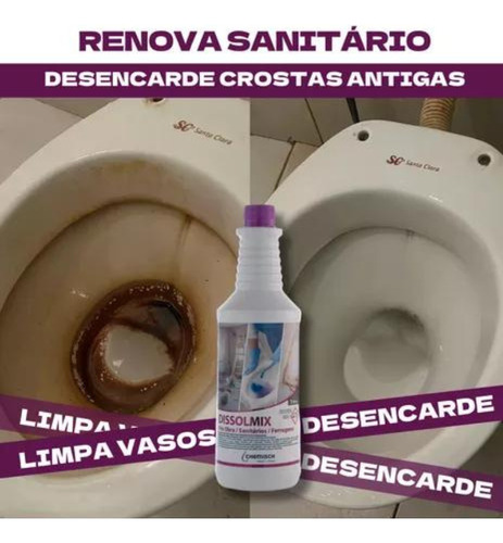 Desincrustante Limpa Vaso Sanitário Ferrugem 1l Rende Até 10