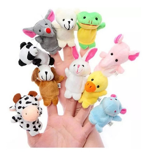 Imagen 3 de 4 de Titere De Dedo Con Forma De Animales X10 Animalitos Titeres
