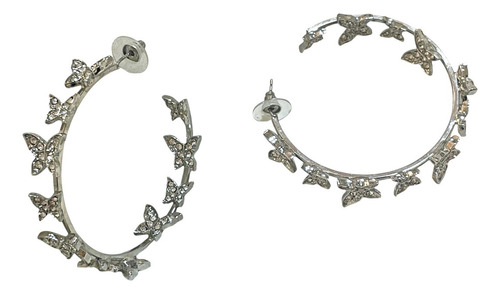 Aros Argolla Con Mariposas // Strass