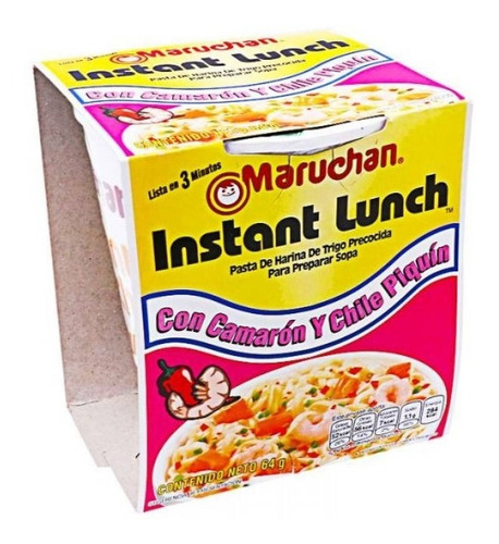 Caja Sopa Instantánea Maruchan Camarón Y Chile Piquín 12 Pz