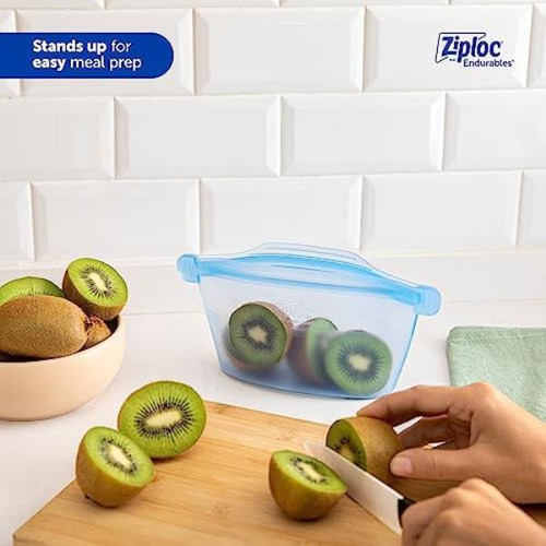 Ziploc Endurables Contenedor Pequeño, 2 Tazas, Bolsas De Sil