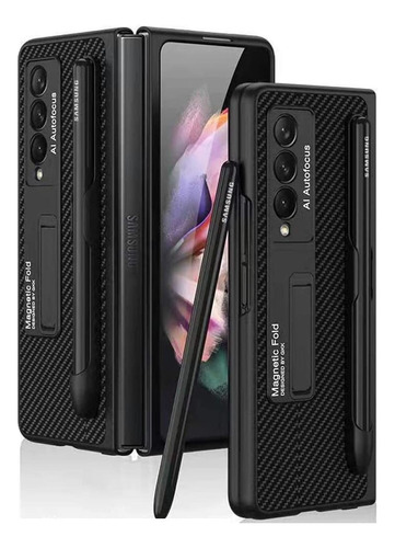 Funda Para Samsung Galaxy Z Fold 3 Con Bolsillo S-pen Lea12