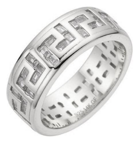 Anillo Griego Ice Enchapado Con Zirconias