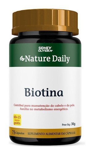 Biotina Nature Daily 75 Cápsulas Sidney Oliveira