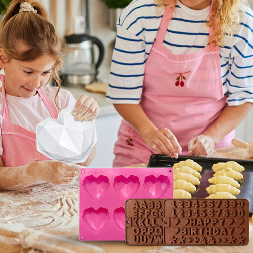 Set De Modelos C Cake Chocolate, 6 Núcleos, Color Rojo Rosad