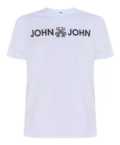 Camiseta John John Branca e Azul, Camiseta Masculina John John Usado  87413768