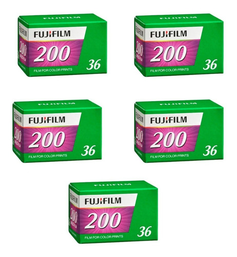 Fujifilm Película Rollo Fujicolor C200 36 Exp Iso 200 5 Pzas