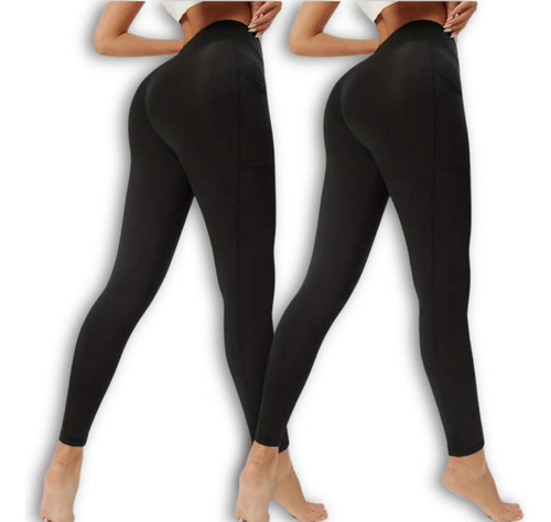 Calça Legging Preta Básica Sem Costura Lisa Sem Bolso