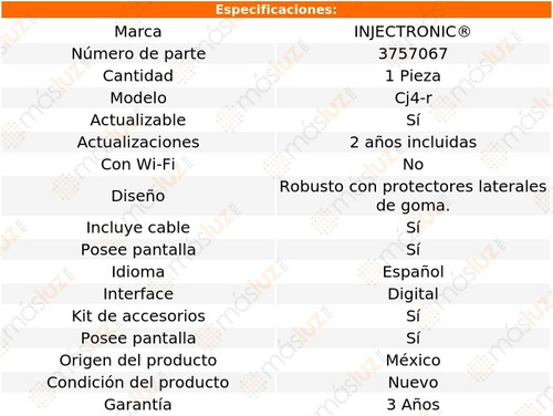 Escáner Automotríz Obdii Cj4-r Injectronic